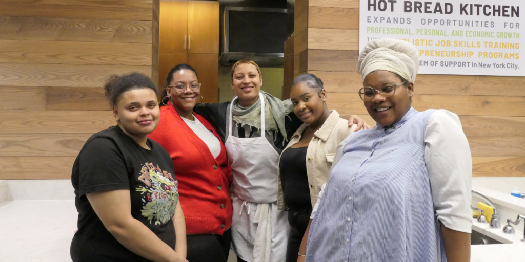 A group of LGBTQ Hot Bread Kitchen culinary students